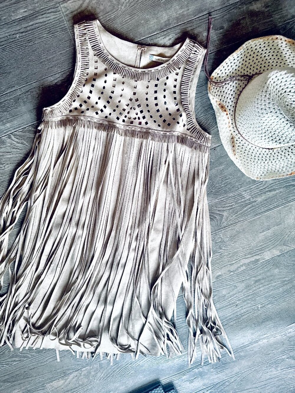Chelsea & Violet NWT Fringe Dress Small Faux Suede Boho Western Festival Mini